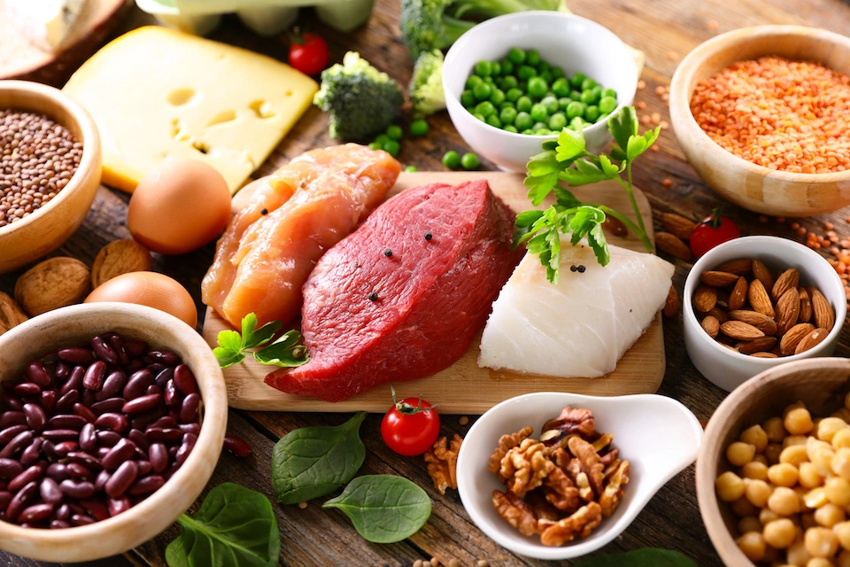 Natural protein important in the diet on table