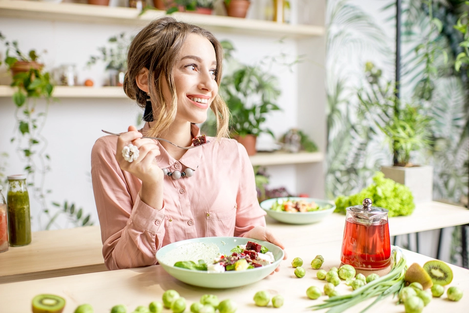 Woman having a healthy and balanced diet