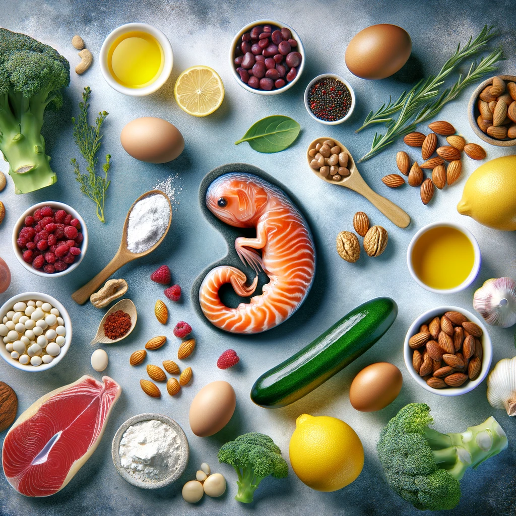 The Journey to Parenthood: Preparing Your Body Naturally. A selection of foods high in omega-3 fatty acids and antioxidants
